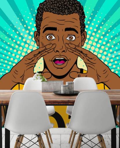 footballer in yellow t shirt shouting pop art wallpaper footballer in yellow t shirt shouting pop art wallpaper