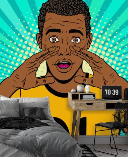 Soccer Shout Pop Art Wallpaper