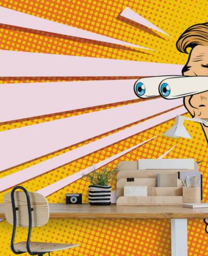 uomo che sbava con la mascella lasciata cadere e gli occhi che spuntano dalla testa carta da parati pop art uomo che sbava con la mascella lasciata cadere e gli occhi che spuntano dalla testa carta da parati pop art