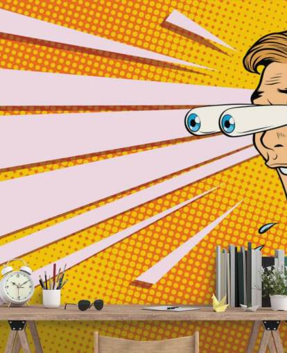papel pintado de arte pop de un hombre babeando con la boca abierta y los ojos saliéndose de la cabeza papel pintado de arte pop de un hombre babeando con la boca abierta y los ojos saliéndose de la cabeza
