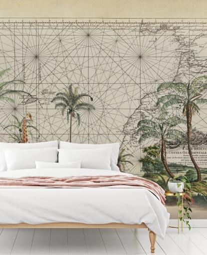 giraffe, zebra and tropical bird in western African jungle against a vintage map background wallpaper giraffe, zebra and tropical bird in western African jungle against a vintage map background wallpaper