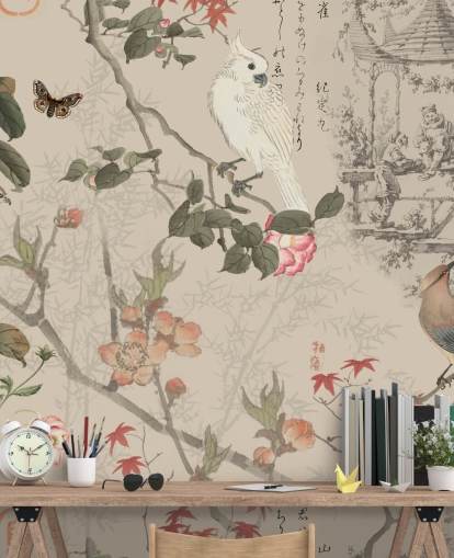 chinoiserie behang voor vogels en bloemen chinoiserie behang voor vogels en bloemen