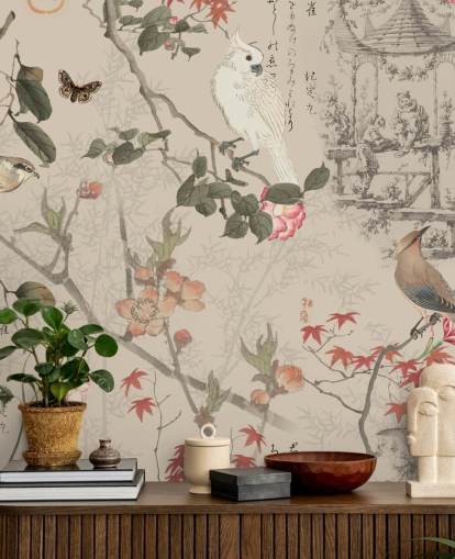 lintu ja kukka chinoiserie tapetti lintu ja kukka chinoiserie tapetti