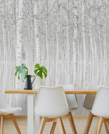 black and white birch trees in water wallpaperf