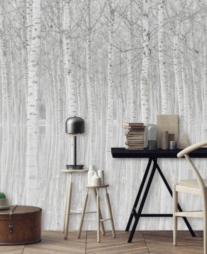 abedules blancos y negros en papel tapiz de agua