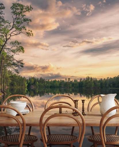 Lake tarmsjön Sweden wall mural with reflections