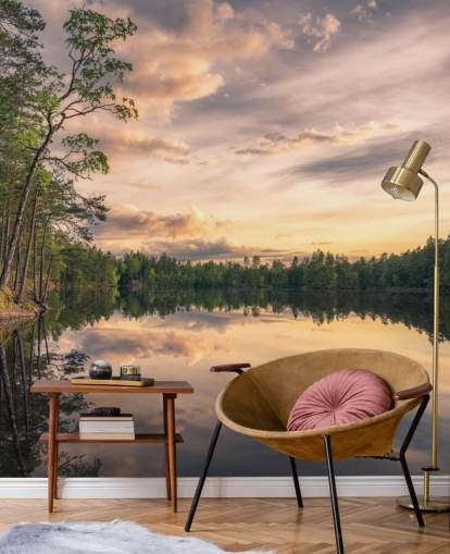 Lake tarmsjön Sverige veggmaleri med refleksjoner