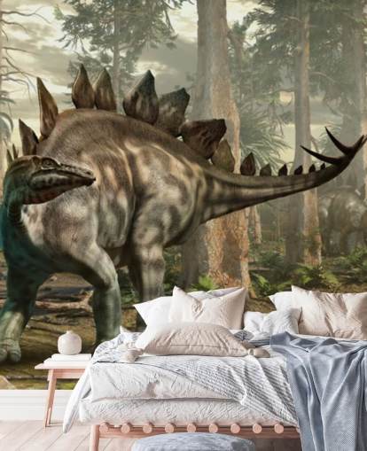 stegosaurus metsässä pack tapetti