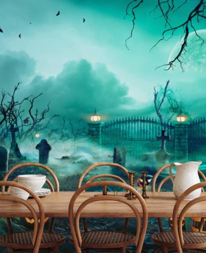 graveyard with trees and pumpkins wallpaper graveyard with trees and pumpkins wallpaper