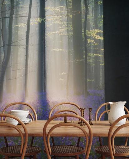 papel de parede de madeira misty bluebell