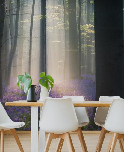 papel pintado de madera misty bluebell
