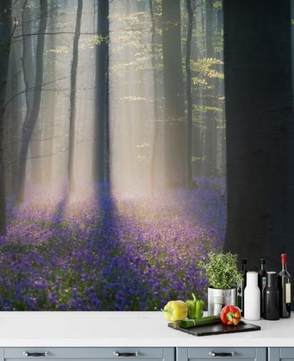 carta da parati misty bluebell wood