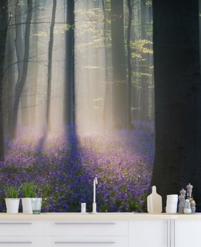 tåget bluebell træ tapet