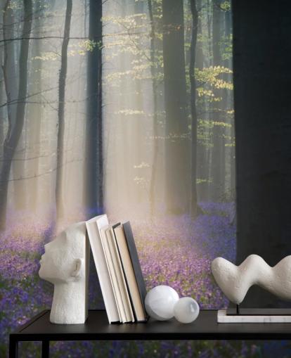 papel pintado de madera misty bluebell