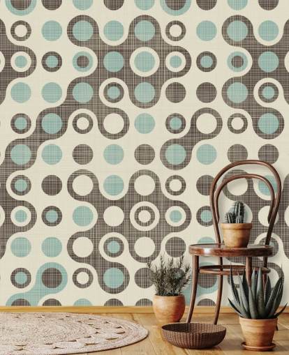 Papel de pared Círculo azul y gris