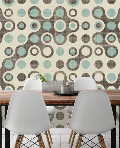 Blauw en grijs cirkelbehang Blauw en grijs cirkelbehang