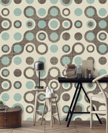 Papel de pared Círculo azul y gris