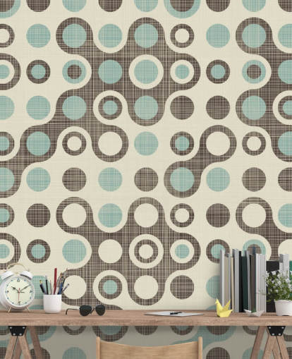 Papier Peint Cercle Bleu et Gris Papier Peint Cercle Bleu et Gris