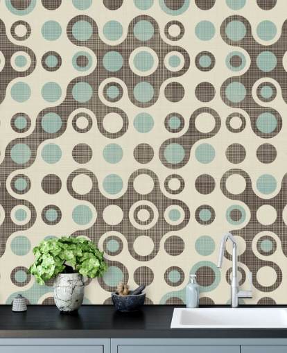 Papel de pared Círculo azul y gris