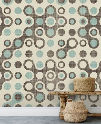 Papel de pared Círculo azul y gris Papel de pared Círculo azul y gris