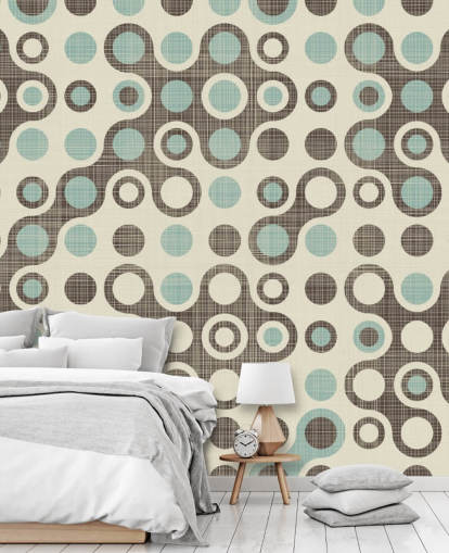 Papel de parede círculo azul e cinza