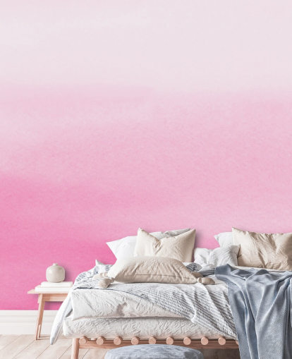 rosa ombre tapet som heter Pink Fade för sovrum