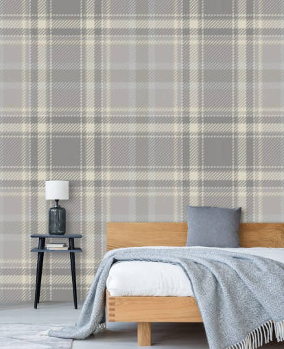 grey pattern scottish wallpaper