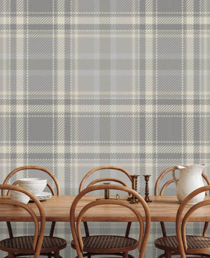 grey pattern scottish wallpaper