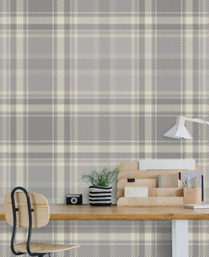 grey pattern scottish wallpaper