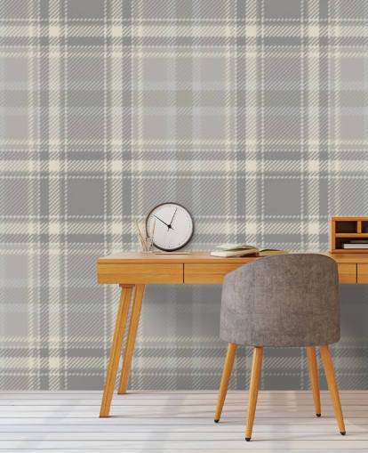 papel de parede escocês padrão cinza