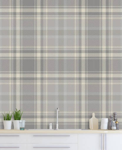 grey pattern scottish wallpaper