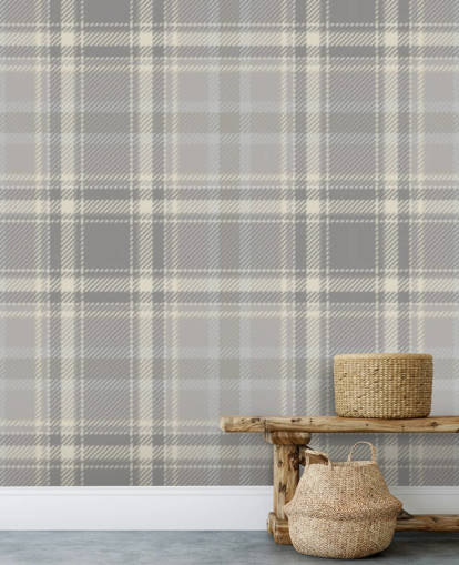 grey pattern scottish wallpaper