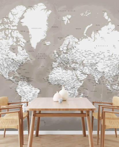 brown and white world map wallpaper