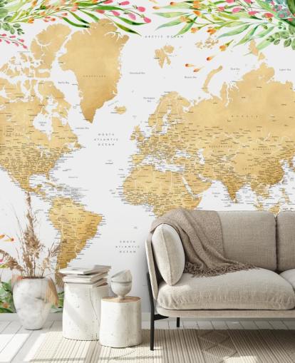 verde rosa e verde che incornicia una carta da parati mappa del mondo