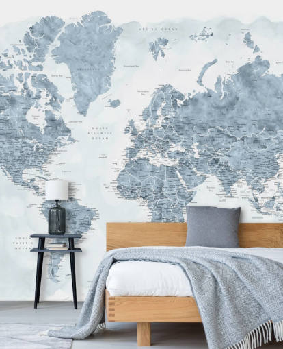 grey and white world map wallpaper