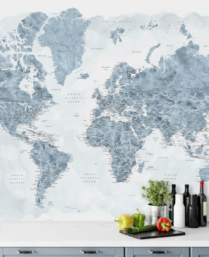 fond d'écran carte du monde gris et blanc