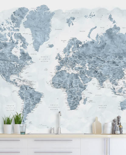 grey and white world map wallpaper