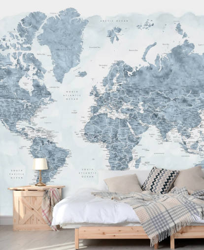grey and white world map wallpaper