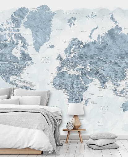 grey and white world map wallpaper