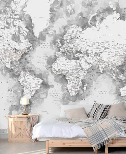 fondo de pantalla de mapa del mundo pintado con acuarela detallada gris y blanco fondo de pantalla de mapa del mundo pintado con acuarela detallada gris y blanco