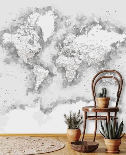 mapa del mundo en acuarela gris con gran parte de papel tapiz antártico mapa del mundo en acuarela gris con gran parte de papel tapiz antártico