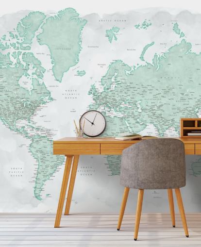 fondo de pantalla de mapa mundial gris pálido y verde menta fondo de pantalla de mapa mundial gris pálido y verde menta