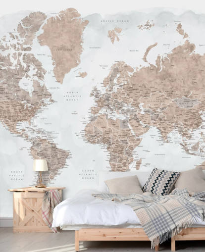 marrom bronzeado e cinza claro aquarela mapa do mundo papel de parede marrom bronzeado e cinza claro aquarela mapa do mundo papel de parede