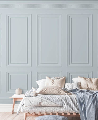 papier peint mural blanc personnalisé appelé Off White Panel pour les salles à manger, les cuisines et les salons