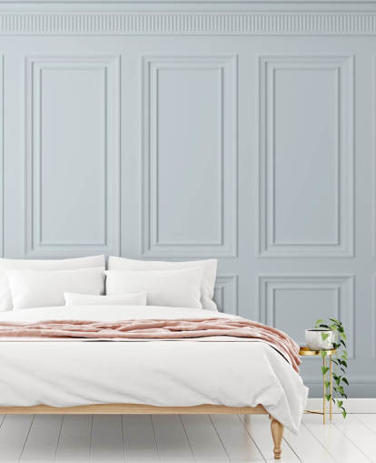 witte paneelbehangmuurschildering op maat genaamd Off White Panel voor eetkamers, keukens en woonkamers