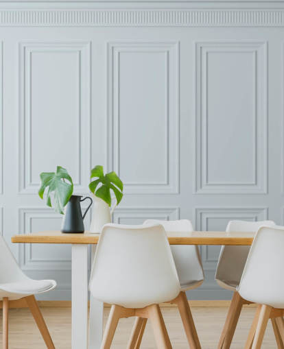 white custom panel wallpaper mural called Off White Panel for dining rooms, kitchens and living rooms