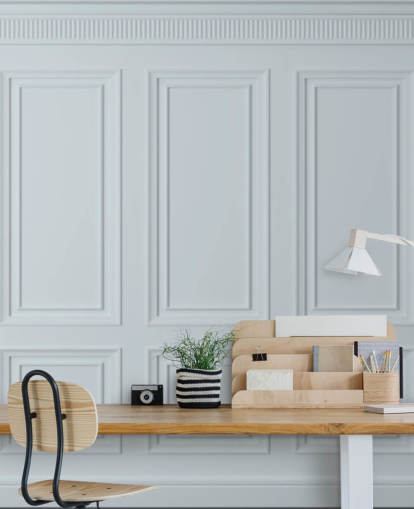 white custom panel wallpaper mural called Off White Panel for dining rooms, kitchens and living rooms