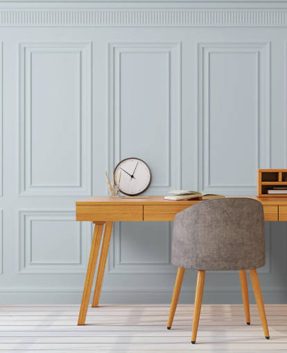 papier peint mural blanc personnalisé appelé Off White Panel pour les salles à manger, les cuisines et les salons