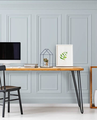 carta da parati murale con pannello personalizzato bianco chiamato Off White Panel per sale da pranzo, cucine e salotti