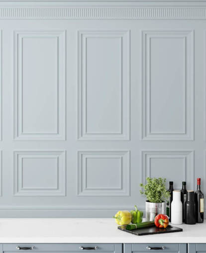 witte paneelbehangmuurschildering op maat genaamd Off White Panel voor eetkamers, keukens en woonkamers witte paneelbehangmuurschildering op maat genaamd Off White Panel voor eetkamers, keukens en woonkamers